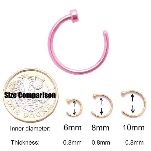 Nose Ring Surgical Steel Fake Nose Rings Hoop Lip Nose Rings Small Thin Piercing