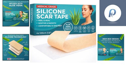 Medical Grade Silicone Scar Tape Aloe Vera 4cm x 1.2M Soft & Discreet — image 2