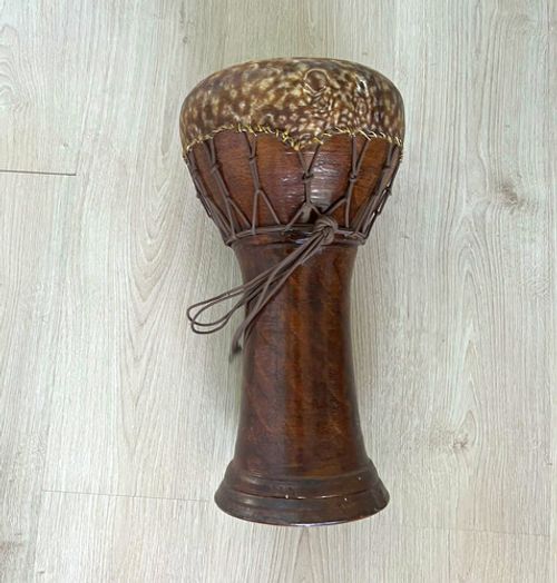 Moroccan Rope Tuned Clay Djembe Hand Drum with Stingray Skin