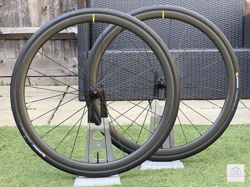£420 Mavic Cosmic SL40 Carbon Disc Brake Wheelset XDR Sram Michelin Power Cup