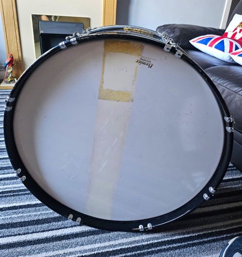 Premier 24 in Kick Bass Drum Black Wood & Metal Shell, 1 Piece Kick Drum