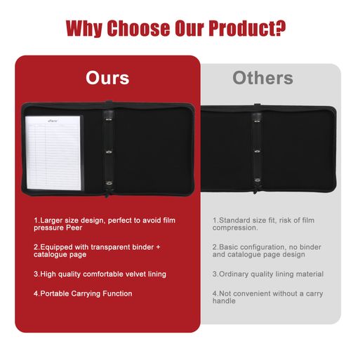 Film Ring Binder Storage Photo Zipper Album For 35mm 120 4x5 Negative Pages UK — image 7