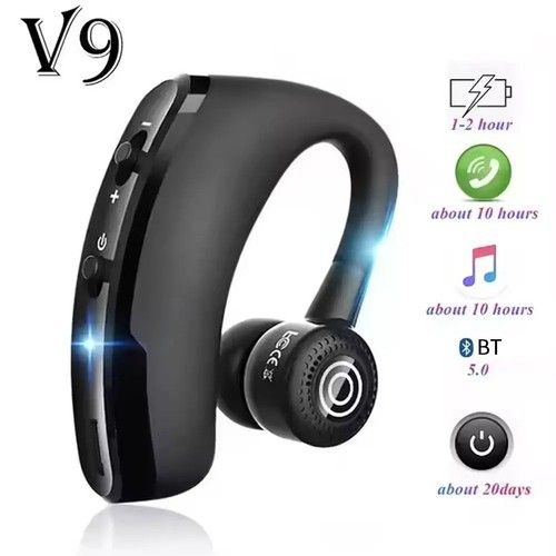 Bluetooth 5.2 Wireless Earpiece Headset Driving Trucker Earbuds Noise Cancelling