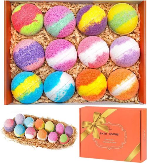 New 12 Pack Natural Bath Bombs Handmade Bubble Bath Gift Set Spa Relaxation New