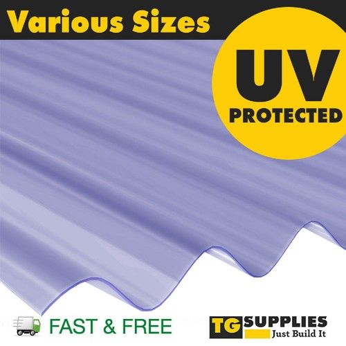 High Impact Clear Corrugated PVC Roofing Sheets Plastic Sheets UV FREE SHIPPING