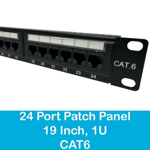 24 Port 1U CAT6 Krone 110 Dual IDC UTP Patch Panel for 19" Network Data Cabinet