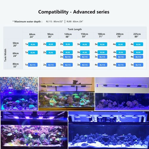 PopBloom RL115 WiFi LED Light Marine LED Aquarium Lighting Reef Aquarium Coral — image 11