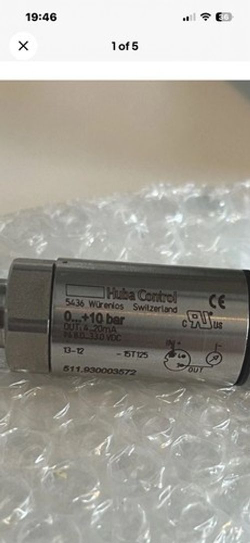 ONE  Huba Control pressure sensor transmitter 511.930003572 0-10Bar 4-20mA