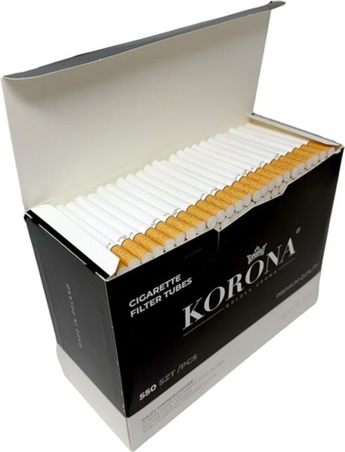 Korona REGULAR Cigarette Empty Tubes  8mm diameter  550 pieces box