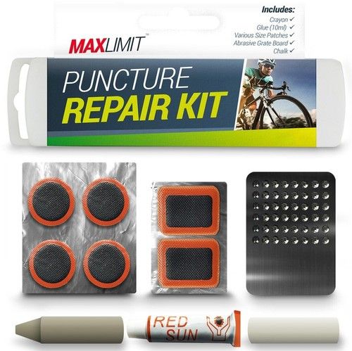 Bicycle Puncture Repair Kit Bike Cycle Inner Rubber Tyre Tube Glue Patches Chalk
