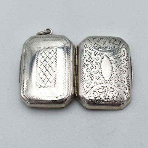 Antique Georgian Solid Silver Vinaigrette 1821 Engraved Scroll Grill Ledsam Vale