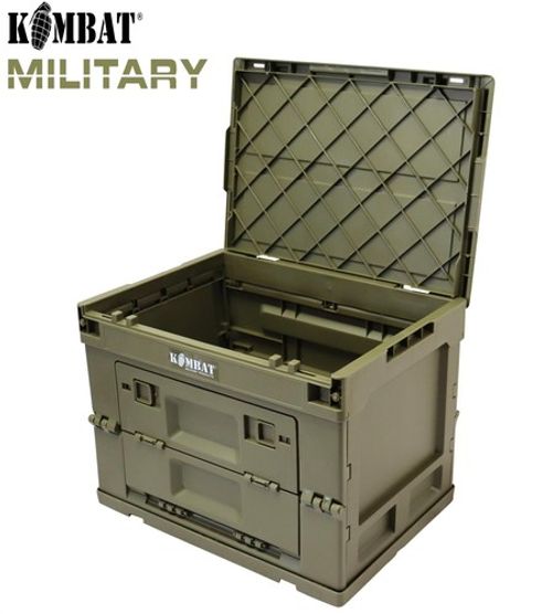 Kombat UK Military Folding Storage Box Green Storage Stackable Camping