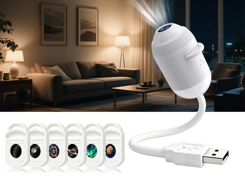 2-in-1 Galaxy Projector Night Light USB Projection Lamp with 24 Projection Films