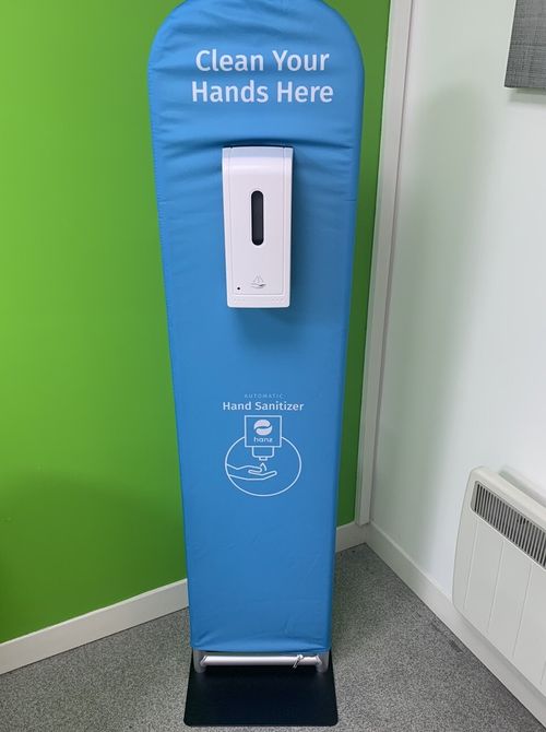 Automatic Hand Sanitizer Dispenser  & Alloy Stand Home Schools Garage — image 1