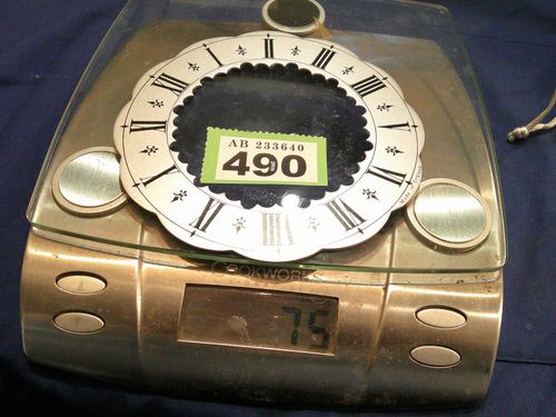 Skeleton Clock Dial 5" Chapter Ring Silvered face Roman Num. spare bracket parts — image 11