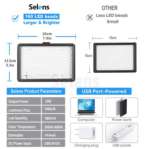 2PCS 8" LED Video Lighting Kit Light Photography Studio Photo Lamp Live 1m Stand — image 6
