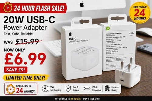 Original 🍎  Genuine 20w Type C- C PD UK Power Adapter Plug FAST CHARGER