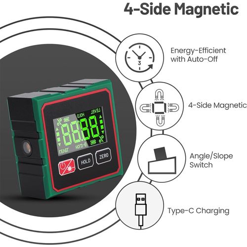 Magnetic Digital Angle Finder &Electronic Laser Digital Spirit Level LCD Display — image 6