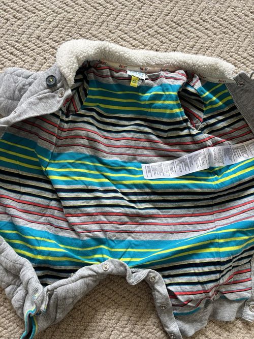 Ted Baker Baby Boys All In One Suit Grey Herringbone Romper 0-3 Months — image 8