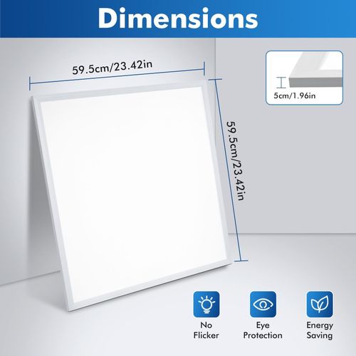 48W Ceiling Suspended Recessed LED Panel White Light Office Lighting 600x600MM — image 5