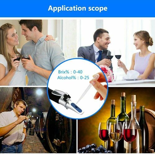 Portable Specific Gravity 0-40% Brix Alcohol Refractometer Tester For Grape Wine — image 2