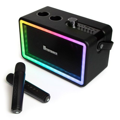 Neon Premium Bluetooth Karaoke Machine Speaker, Wireless Microphones REFURB