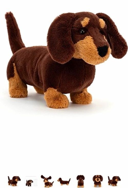 JELLYCAT  Dachshund Dog Soft Toy, Small 15–35 cm, Dogs Theme, 12m+