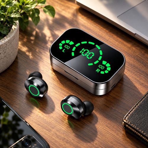 Wireless Earbuds Bluetooth 5.3 TWS Headphones With Mic Touch Control LED Case