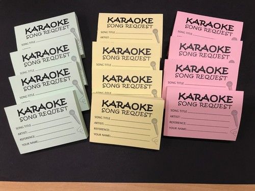 Karaoke Song Request Slips  - Disco / DJ - 1200 Sheets (12 Pads of 100)