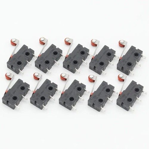10Pcs Micro Roller Lever Arm Open Close Limit Switch KW12-3 PCB Microswitch