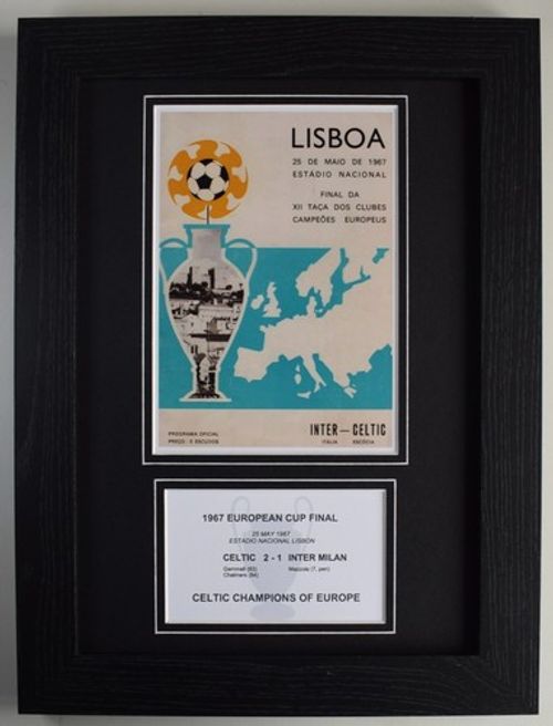 1967 European Cup Final Celtic A4 Photo Display Programme Cover Lisbon Lions