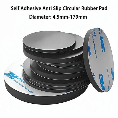 Self Adhesive Anti Slip Circular Rubber Pad Diameter 4.5mm-179mm Thick 1.5mm-5mm
