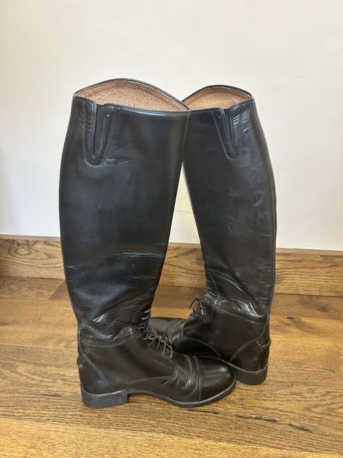 Ariat Long Leather Riding Boots Black Size 4.5 Excellent Condition Slim Leg — image 7