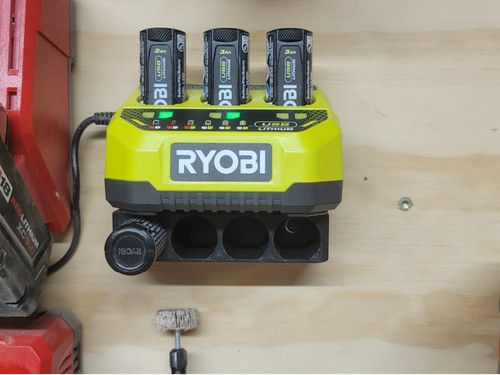 Ryobi USB Lithium Battery Wall Mount Holder Organizer Storage Rack