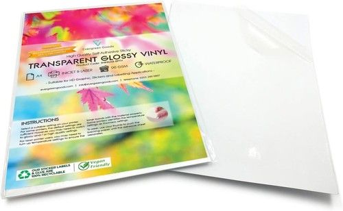 A4 Sticker Vinyl | Glossy Inkjet Printable | Non Waterproof Self Adhesive Labels