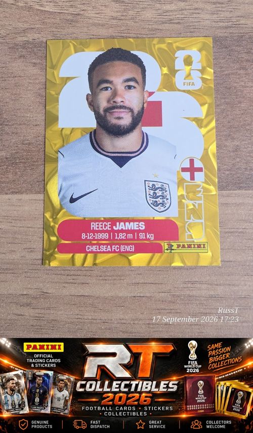 2026 Panini World Cup ENGLAND Full Team Gold Crumple Stickers Jude Bellingham — image 8