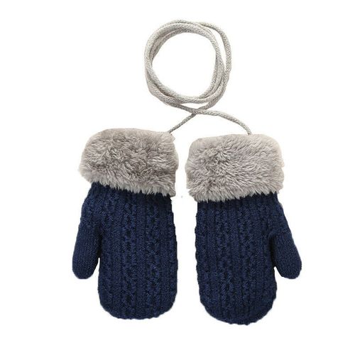 String UKX with Neck Toddler Baby Boys Mittens Gloves Warm Knitted Girl Winter — image 1
