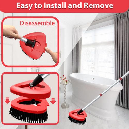 2 Pack Spin Mop Scrubber Head Replacement for Vileda Turbo Stiff Bristle durable — image 4