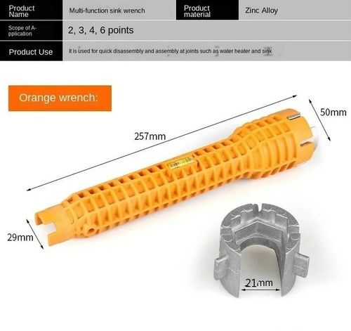 8 in1 Multifunction Faucet Wrench Water Pipe Tap Spanner Bath Sink Installer UK