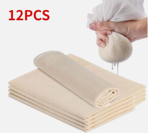 12PCS Cotton Cheese Cloth for Straining, Fine Reusable Muslin Cloths for Cooking — image 15