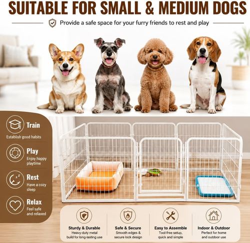 6 Panel Dog Pen Pet Puppy Playpen Metal Exercise Play Fence for Indoor/Outdoor — image 4