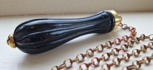 Antique NOS Lacquered Hardwood - High Level Cistern Pull & Chain - Unused - Mint — image 23