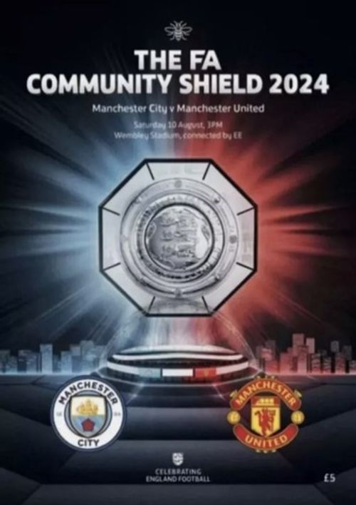 2024 THE FA COMMUNITY SHIELD MANCHESTER CITY v MANCHESTER UTD NEW PROGRAMME