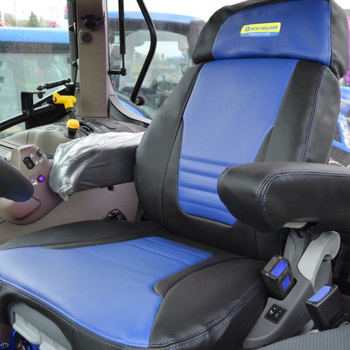 New Holland Tractor Tailored Black/Blue Leatherette Seat Cover For Grammer Seat