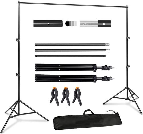 Adjustable Photography Studio Background Support Stand Screen Backdrop Kit 2x2M — image 1