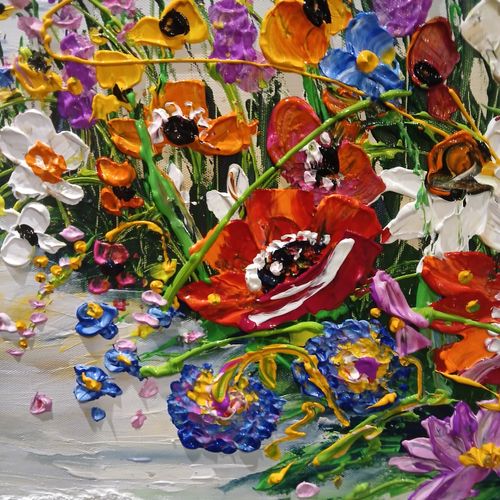 ORIGINAL , OIL PAINTING CANVAS  70x70 cm ANNA KALUZNA,  Summer whispers — image 6
