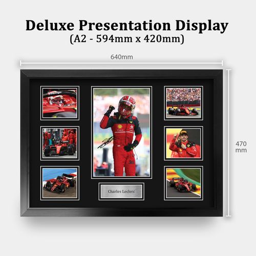 Charles Leclerc Signed Large A2 Framed Formula One Autograph Memorabilia Gift — image 2
