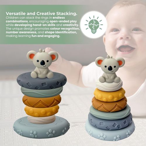 Kyoot Silicone Koala Stacker Stacking Rings Toddler Toy Baby 6 Months+ Baby Gift — image 6