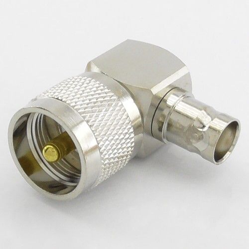 PL259 to BNC Female Socket Right Angle Adaptor Elbow 90 Degree UHF Male Plug