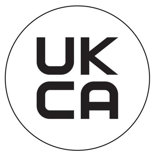 UKCA Conformity Labels, 15mm Dia., Black on White, 100 Labels MP008139